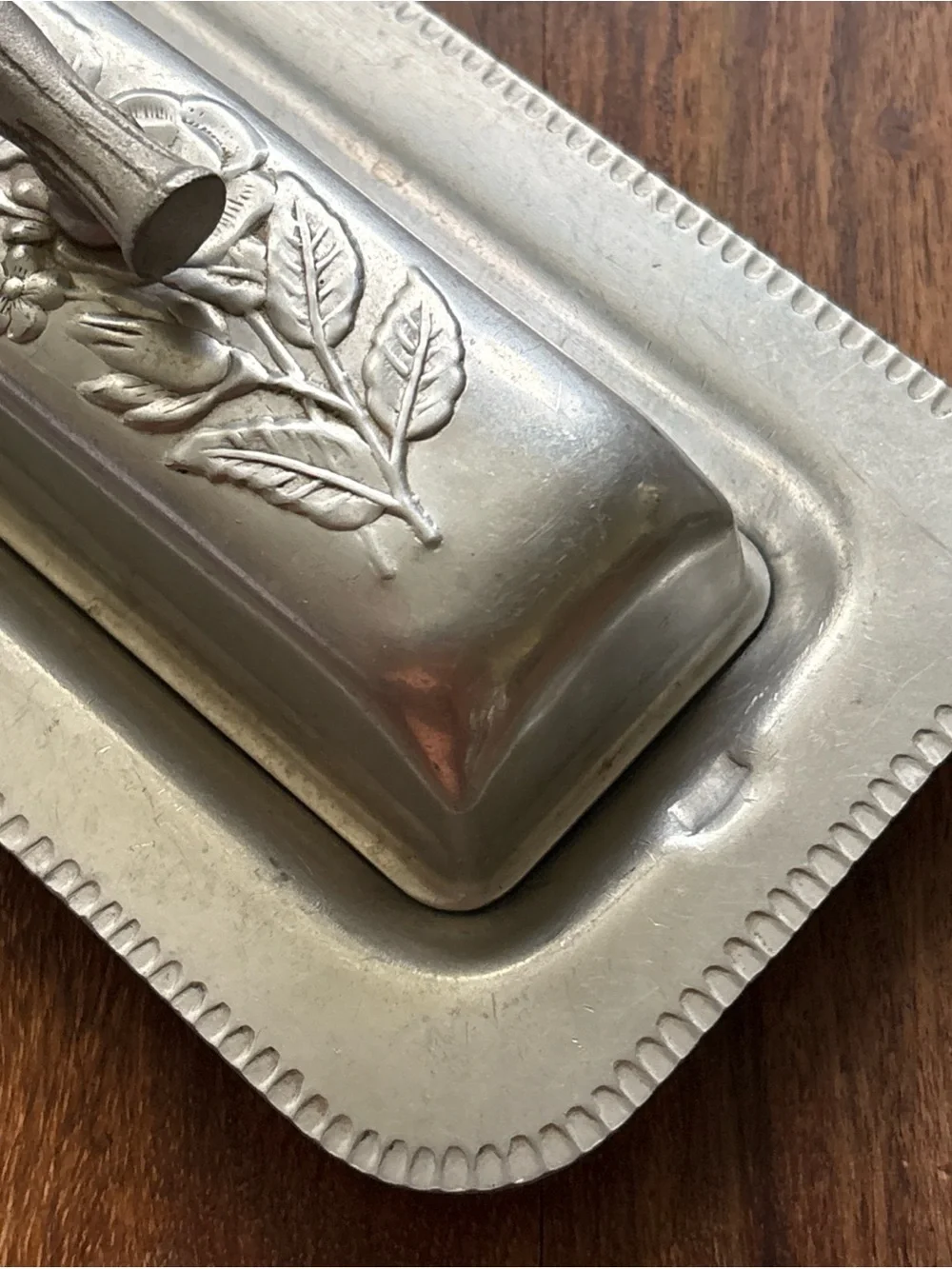 Set of Two! Butter Dish and Serving Plate Mid-Century Modern Aluminum